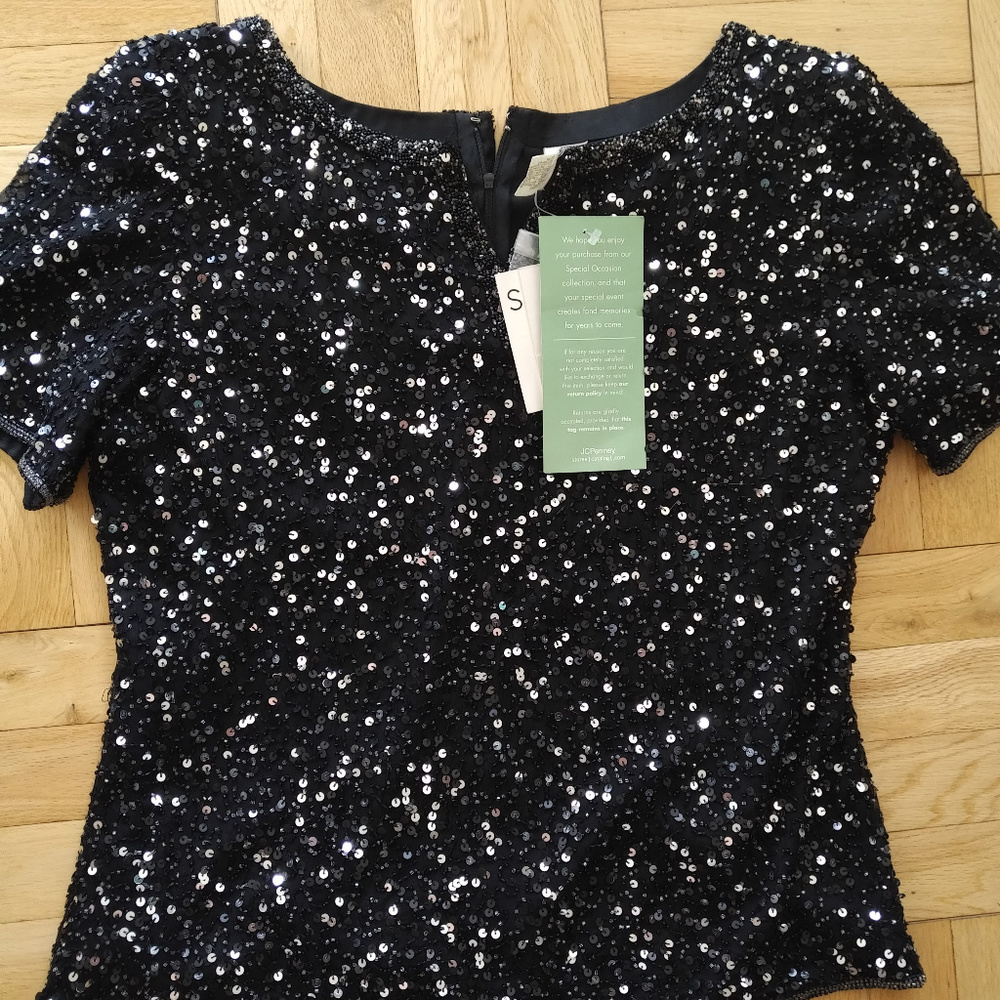 Scala silk and sequin blouse - size XL - NWT